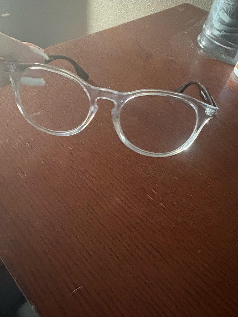 Ray-Ban Clear Round Kids eyeglasses with Black Temples. Lenses not included